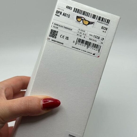 PRADA SUNGLASSES PRA01S 15O10C Havana Black Transparent/Yellow Unisex NEW - Picture 12 of 14